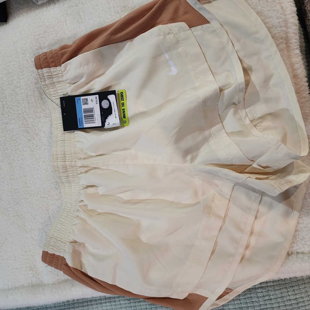 Nike Cream and Tan Sports Shorts